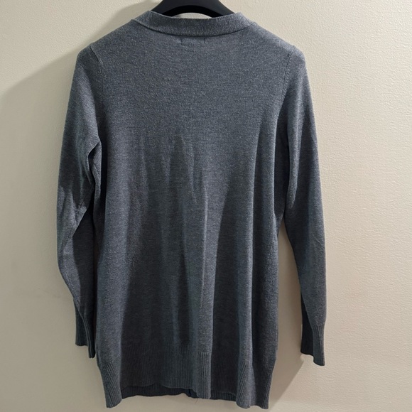 Custom Silver Buttons on Button-Up Cardigan Sweater - Picture 2 of 3